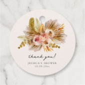 Tropical Floral Vintag Vielen Dank Geschenkanhänger (Rückseite)