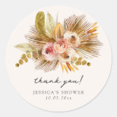 Tropical Floral Vintag Vielen Dank Runder Aufkleber (Vorderseite)