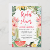 Tropical Floral Watercolor Brautparty Invitati Einladung (Vorderseite)