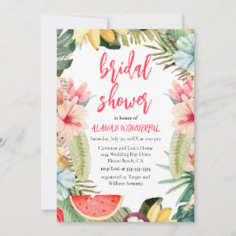Tropical Floral Watercolor Brautparty Invitati Einladung