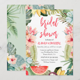 Tropical Floral Watercolor Brautparty Invitati Einladung