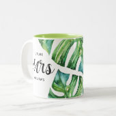 Tropical Floral Watercolor Future Frau Calligraphy Zweifarbige Tasse (Vorderseite Links)