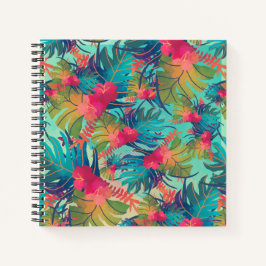 Tropical Floral Watercolor Gästebuch Notizblock