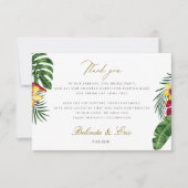 Tropical Floral Wedding Danke Karte (Vorderseite)