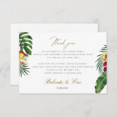 Tropical Floral Wedding Danke Karte (Vorne/Hinten)