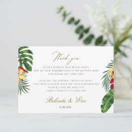 Tropical Floral Wedding Danke Karte