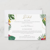 Tropical Floral Wedding Details Card Einladung (Vorderseite)