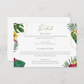 Tropical Floral Wedding Details Card Einladung (Vorne/Hinten)