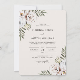 Tropical Floral Wedding Einladung