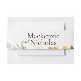 Tropical Floral Wedding Einladung Bauchband Einladungsbanderole