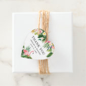 Tropical Floral Wedding Flamingo Vielen Dank Geschenkanhänger (Beispiel)
