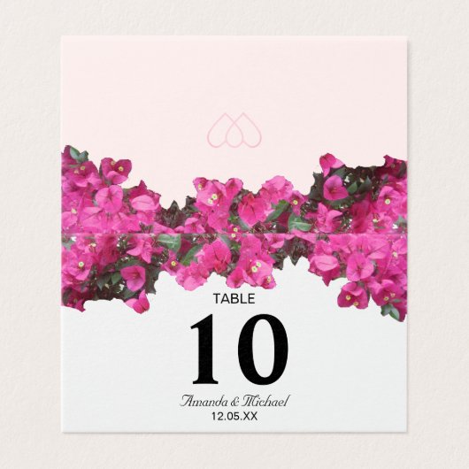 Tropical Floral Wedding Folding Table Card (Außenseite Aufgefaltet)