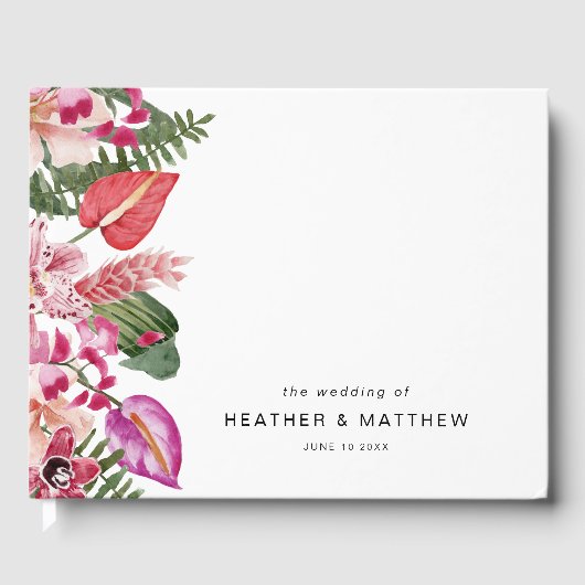 Tropical Floral Wedding Gästebuch (Vorderseite)