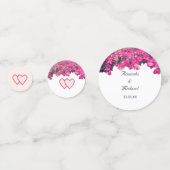 Tropical Floral Wedding Hearts Table Confetti Konfetti (Vorderseiten)