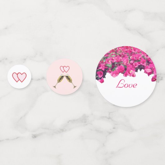 Tropical Floral Wedding Hearts Table Confetti Konfetti (Rückseiten)