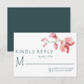 Tropical Floral Wedding Orchid RSVP Karte (Vorne/Hinten)