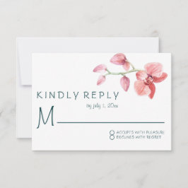Tropical Floral Wedding Orchid RSVP Karte