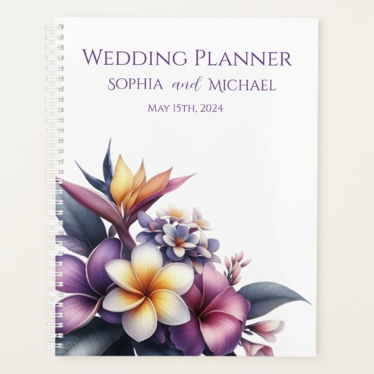 Tropical floral-Wedding-Planner Planer (Vorderseite)