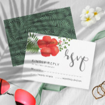 Tropical Floral Wedding RSVP ID475
