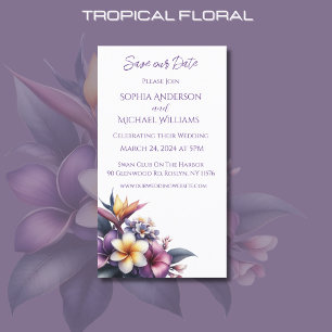 Tropical Floral Wedding-Save the Date- Visitenkarte