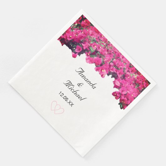 Tropical Floral Wedding Serviette (Ecke)