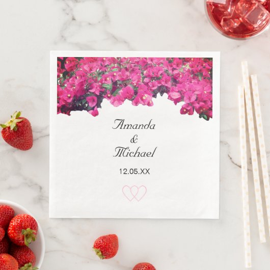 Tropical Floral Wedding Serviette (Beispiel)