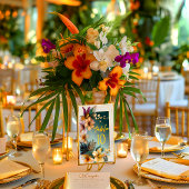 Tropical Floral Wedding Tischnummer Card