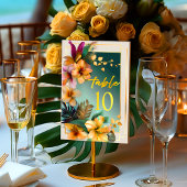 Tropical Floral Wedding Tischnummer Card