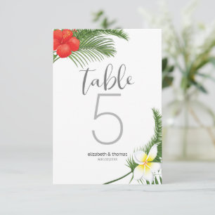 Tropical Floral Wedding Tischnummer ID475