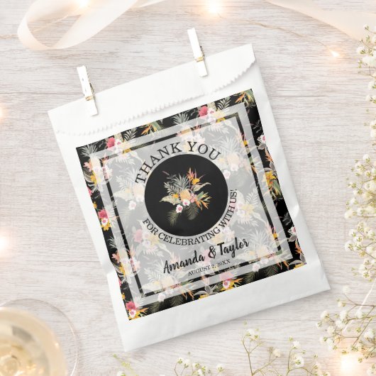 Tropical Floral Wedding Vielen Dank Geschenktütchen (Ausgeschnitten)