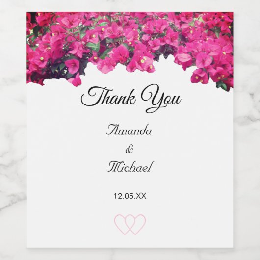 Tropical Floral Wedding Weinetikett (Einzelnes Label)