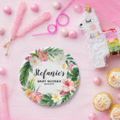 Tropical Floral Wreath Summer Baby Dusche Pappteller (Party)