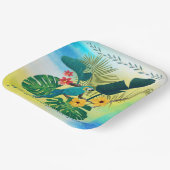 Tropical Florals Blätter Parrot Pappteller (Gewinkelt)