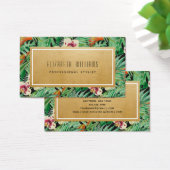 Tropical Florals Gold Stylist Business Cards (Schreibtisch)