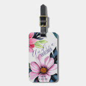 Tropical Florals Hochzeit in Urlaubsort Bridesmaid Gepäckanhänger (Vorderseite vertikal)