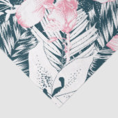 Tropical Florals Navy Pink Seidenpapier (Ausschnitt)