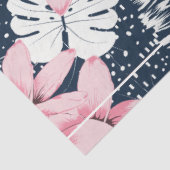 Tropical Florals Navy Pink Seidenpapier (Ausschnitt)