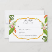 Tropical Florals Wedding RSVP Karte (Vorderseite)