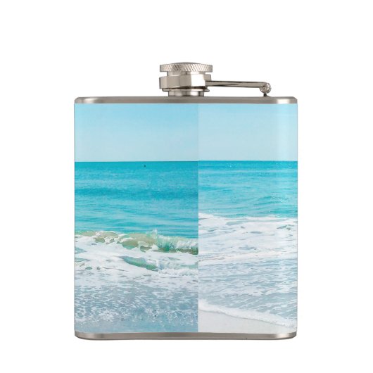 Tropical Florida Beach Sand Ocean Waves Sandpiper Flachmann (Rückseite)