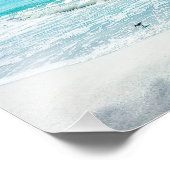 Tropical Florida Beach Sand Ocean Waves Sandpiper Fotodruck (Ecke)