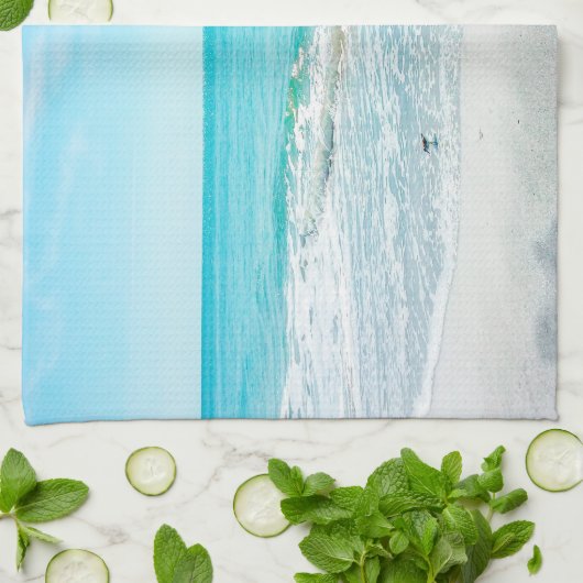 Tropical Florida Beach Sand Ocean Waves Sandpiper Handtuch (Gefaltet)