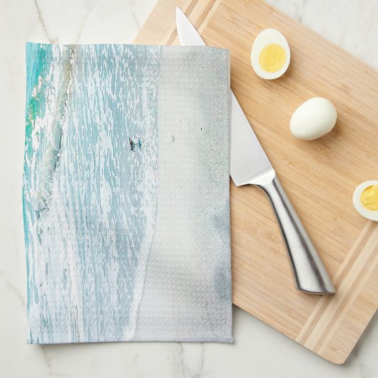 Tropical Florida Beach Sand Ocean Waves Sandpiper Handtuch (Viertel Falte)