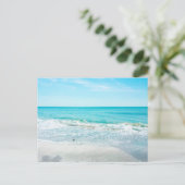 Tropical Florida Beach Sand Ocean Waves Sandpiper Postkarte (Stehend Vorderseite)
