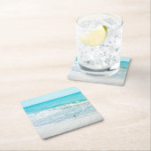 Tropical Florida Beach Sand Ocean Waves Sandpiper Rechteckiger Pappuntersetzer (Vor Ort)