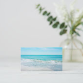 Tropical Florida Beach Sand Ocean Waves Sandpiper Visitenkarte (Stehend Vorderseite)