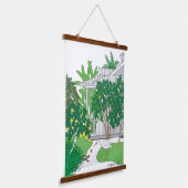 Tropical Florida House Wandteppich Mit Holzrahmen (Gewinkelt)