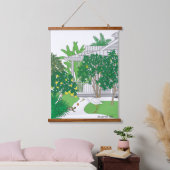 Tropical Florida House Wandteppich Mit Holzrahmen (Schlafzimmer)