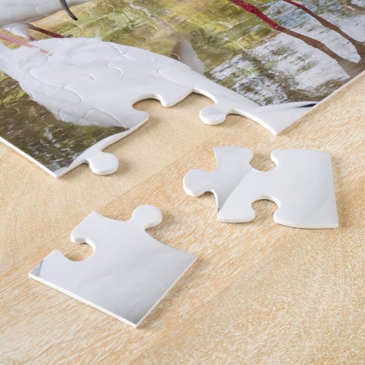 Tropical Florida Pink Flamingos Landschaftlich Puzzle (Seite)