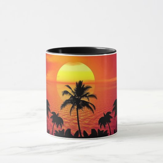 TROPICAL FLORIDA SUNSET Kaffeepucken Tasse (Zentrum)