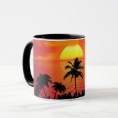 TROPICAL FLORIDA SUNSET Kaffeepucken Tasse (Vorderseite Links)